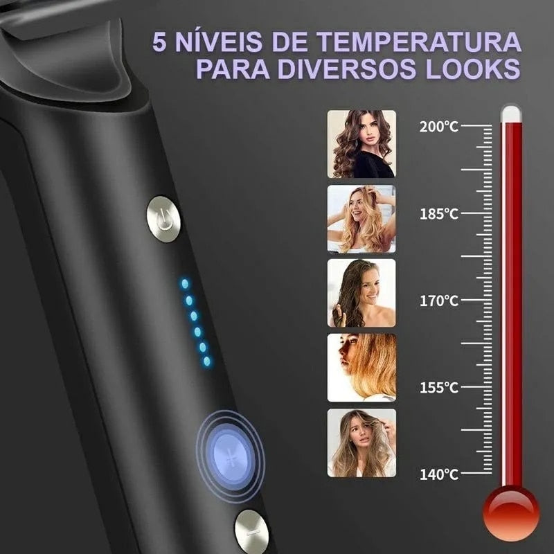 Escova Alisadora 5 em 1 - Alisa, Seca, Hidrata, Modela e Anti-Frizz - 220v